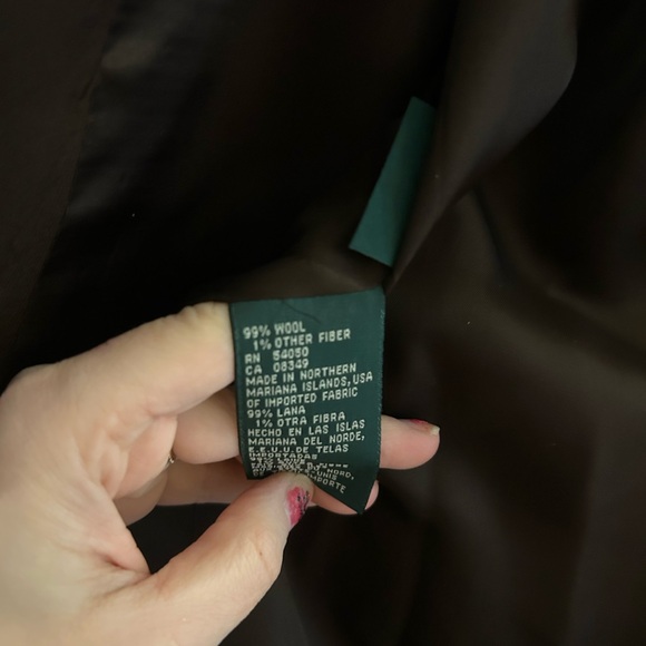 Lauren Ralph Lauren Women’s Chocolate Brown Wool Blazer Size 14 - Picture 4 of 7